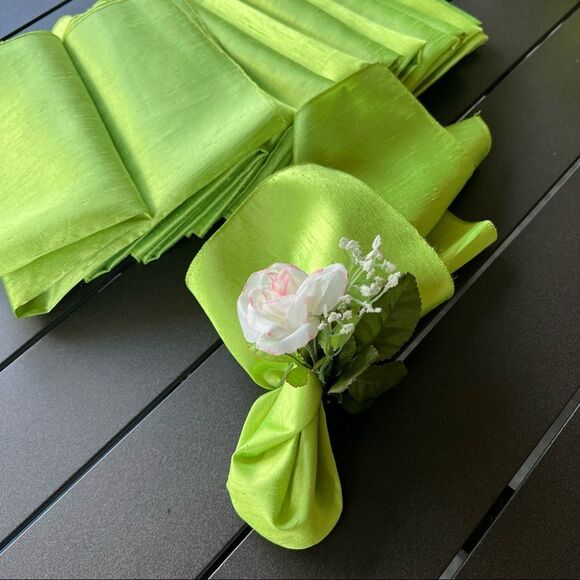 12 Lemon Lime Dressy Dinner Napkins 19” X 19” NWOT - Picture 6 of 10